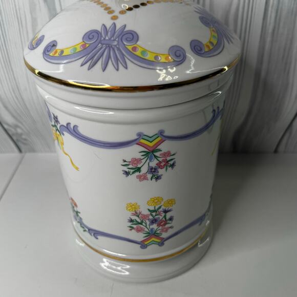 VERY RARE Lenox Carousel Horse Handpainted Porcelain Lidded Canister Cookie 1996 - Picture 3 of 8